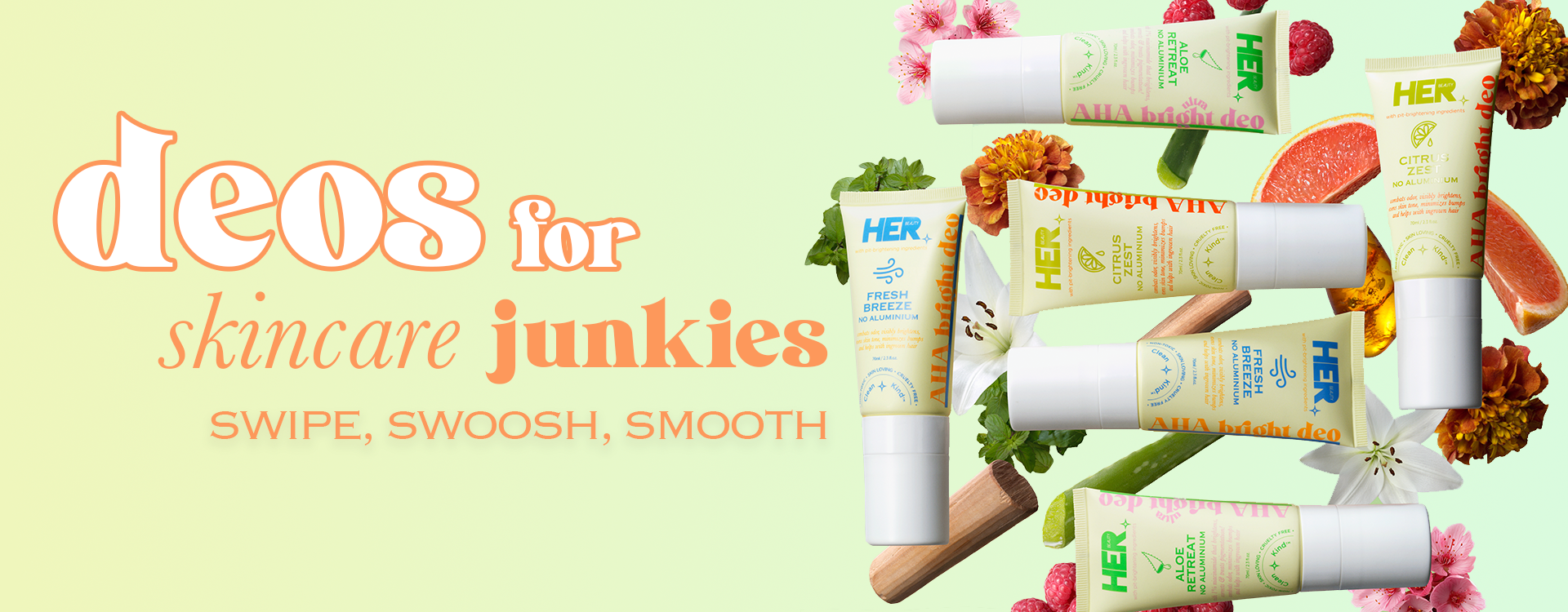 Deos For Skin Care Junkies Swipe, Swoosh, Smooth